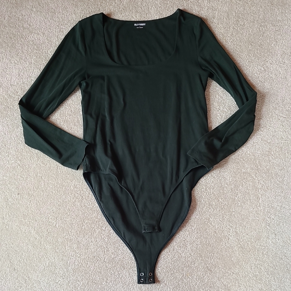 Old Navy Forest Green Long Sleeve Bodysuit